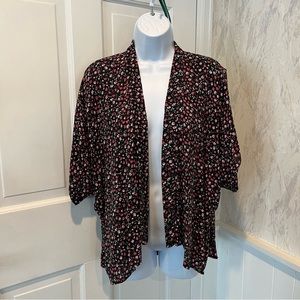 Clock House Black Pink and Green Cardigan Size 38 EU/Size 6 US